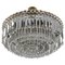 Art Deco Five-Tiered Three-Light Crystal Glass and Brass Chandelier 1
