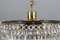 Art Deco Five-Tiered Three-Light Crystal Glass and Brass Chandelier 15