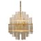 German Gilt Brass and Crystal Glass Rods Chandelier by Palwa, 1970s 1