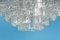 Large Mid-Century German Ice Glass Chandelier from Doria, 1960s 7