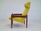 Danish Teak & Kvadrat Wool Chair with Stool, 1970s, Set of 2 11