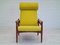 Danish Teak & Kvadrat Wool Chair with Stool, 1970s, Set of 2 5