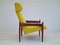 Danish Teak & Kvadrat Wool Chair with Stool, 1970s, Set of 2 15
