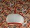 White & Red Ceiling Lamp, 1970s 2