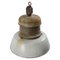 Vintage Industrial Light Gray Enamel Cast Iron Train Station Pendant Light by Pötter & Schütze GMBH, Image 2