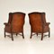 Antique Leather Wing Back Armchairs, Set of 2 7
