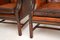 Antique Leather Wing Back Armchairs, Set of 2 6