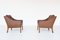 Danish Brown Lounge Chairs by Børge Mogensen for Fredericia, 1963, Set of 2 8