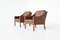 Danish Brown Lounge Chairs by Børge Mogensen for Fredericia, 1963, Set of 2 3