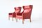 Danish Red Lounge Chairs by Børge Mogensen for Fredericia, 1960, Set of 2 3