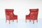 Danish Red Lounge Chairs by Børge Mogensen for Fredericia, 1960, Set of 2 1