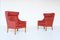 Danish Red Lounge Chairs by Børge Mogensen for Fredericia, 1960, Set of 2 11