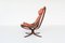 Falcon Lounge Chair in Camel Brown by Sigurd Ressell for Vatne Møbler, Norway, 1970 3