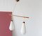 Scandinavian Teak and Opal Glass Hanging Lamp, 1960s 4