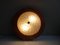 Large Teak Ceiling Lamp with Textured Glass 7