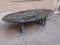 Green Marble Lacquered Iron Gray Oval Table, 1980s 4
