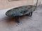 Green Marble Lacquered Iron Gray Oval Table, 1980s 7