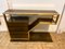 Italian Wood and Brass Console with Drawers, 1970s, Image 1