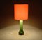 Large Swedish Glass Table Lamp with Original Shade, 1960s 2