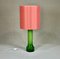 Large Swedish Glass Table Lamp with Original Shade, 1960s, Image 1