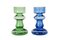 Bougeoirs ou Vases Mid-Century en Verre, Set de 2 1