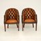 Antique Georgian Style Leather Armchairs, Set of 2 2