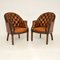 Antique Georgian Style Leather Armchairs, Set of 2 1