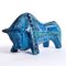 Blauer Vintage Stier von Aldo Londi für Bitossi 1