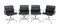 Soft Pad Alu Chair Ea 207 Armchairs or Office Armchair in Black Leather by Charles & Ray Eames for Vitra, Set of 4 2