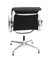 Soft Pad Alu Chair Ea 207 Armchairs or Office Armchair in Black Leather by Charles & Ray Eames for Vitra, Set of 4 3