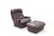 Brauner Vintage Leder Lounge Stuhl und Ottoman von Terstappen 18