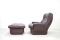 Brauner Vintage Leder Lounge Stuhl und Ottoman von Terstappen 3