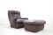 Vintage Brown Leather Lounge Chair and Ottoman from Terstappen 1