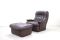 Brauner Vintage Leder Lounge Stuhl und Ottoman von Terstappen 4