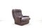 Brauner Vintage Leder Lounge Stuhl und Ottoman von Terstappen 16