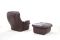 Vintage Brown Leather Lounge Chair and Ottoman from Terstappen, Image 20