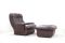 Vintage Brown Leather Lounge Chair and Ottoman from Terstappen 17