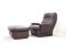 Vintage Brown Leather Lounge Chair and Ottoman from Terstappen 2