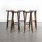 Grands Tabourets de Bar en Noyer, France, 1950s, Set de 5 1