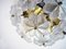 Floral Crystal & Brass Flush Mount Chandelier by Ernst Palme for Palwa, Image 3