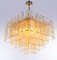 Lámpara colgante grande de cristal de Murano en ámbar, años 70, Imagen 9