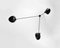 Mid-Century Modern Black Spider Ceiling Lamp with 3 Fixed Arms by Serge Mouille 2