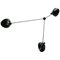 Mid-Century Modern Black Spider Ceiling Lamp with 3 Fixed Arms by Serge Mouille 1