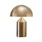 Lámparas de mesa Atollo grandes, medianas y pequeñas doradas de Magistretti para Oluce. Juego de 3, Imagen 3