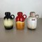 Fat Lava Supercolor Vases from Scheurich, Germany, 1970s, Set of 3 2