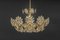 Gilt Brass Cut-Glass Flower Chandelier by Palwa, Germany, 1970s 12