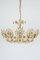 Gilt Brass Cut-Glass Flower Chandelier by Palwa, Germany, 1970s, Image 16