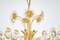 Gilt Brass Cut-Glass Flower Chandelier by Palwa, Germany, 1970s 7