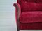 Danish Retro Sofa in Cherry-Red Velour, 1970s, Image 6