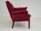 Danish Retro Sofa in Cherry-Red Velour, 1970s 3